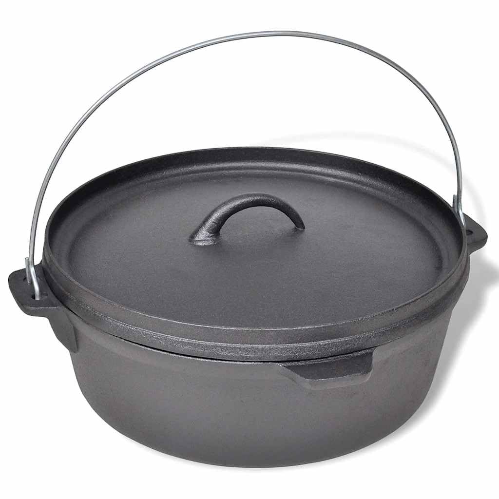 vidaXL Kociołek, garnek żeliwny 5,6 l + akcesoria
