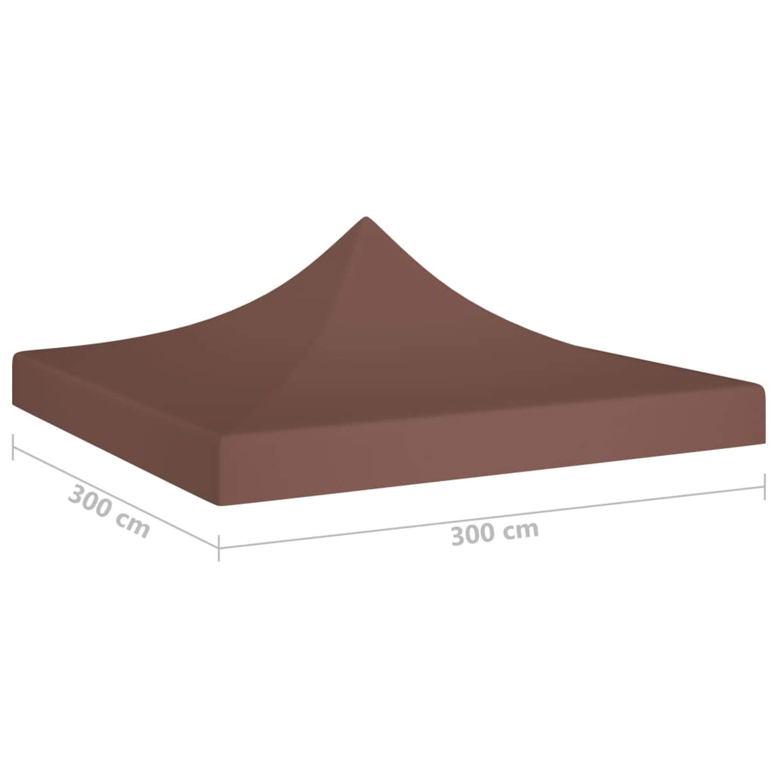 FAXIOAWA Techo de Carpa para Fiestas Toldo de Repuesto para Exteriores Gazebo Cubierta Superior de pabellón Resistente a los Rayos UV y al Agua, Marco de Carpa no Incluido, 3x3 m, 270 g/m², Marrón