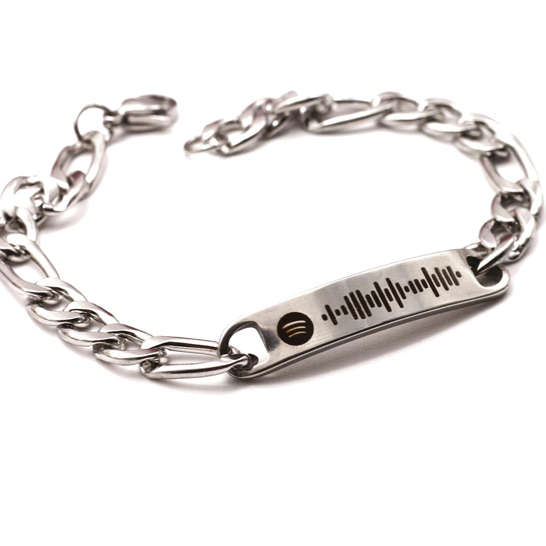 Bracciale Spotify con Codice Musica in Acciaio Inossidabile | Dedica Personalizzata, Codice Scannerizzabile