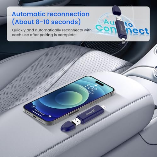 Image of Carlinkit Mini SE Pro Wireless Android Auto & CarPlay Adapter, 2-in-1 Mini Converts Wired to Wireless Dongle for USB-C /A Plug and Play Low Latency Portable /iPhone iOS 10+ / Android 11+