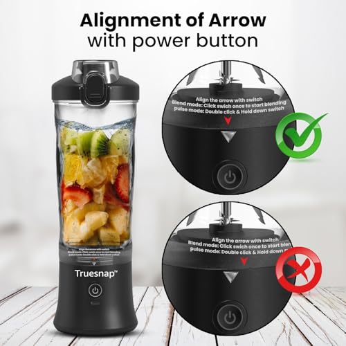 Image of BLITZ Portable Blender 600ml for Smoothies Shakes & Juices | USB-C Rechargeable Juicer Mixer Grinder with 230W Motor 6 Blade System & 4000mAh Battery | Leakproof Travel Blender | Black