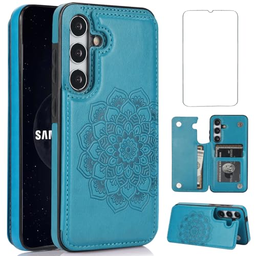 NKECXKJ Samsung Galaxy S25 �p �P�[�X, galaxys25 �M�����N�V�[s25 �X�}�z�P�[�X �g�уP�[�X �J�o�[ Case ���� PU���U�[ ���z�^�J�[�h�z���^�[�t�����[ �X�^���h�@�\ �ϏՌ� �J�o�[�P�[�X �T���X�� ����炭��
