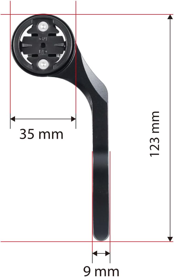 Bike Mount, Out Front Aluminum Bicycle Computer Mount for Garmin Edge 200,500,510,800,810,1000 GPS, Red
