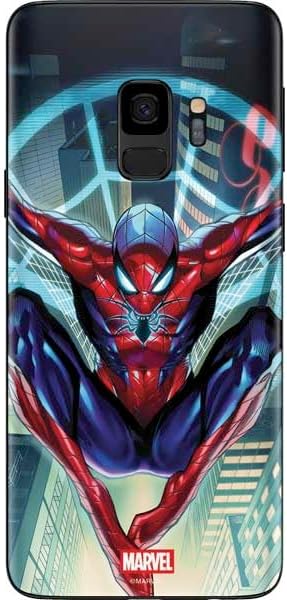Skinit Decal Phone Skin Compatible with Galaxy S9 - Officially Licensed Marvel Spiderman World of Webs Design