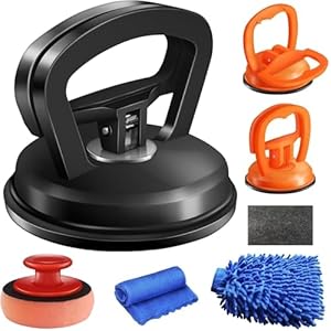 Extractor de abolladuras, paquete de 3 extractores de abolladuras de automóvil, kit de eliminación de abolladuras con ventosa, herramienta para quitar abolladuras y kit de reparación de