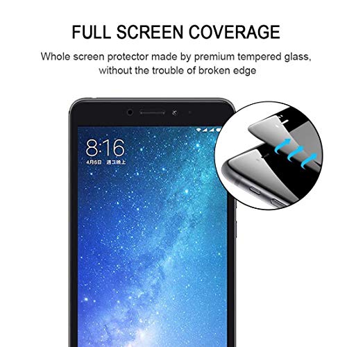 Image of Zitel Tempered Glass Screen Protector for Redmi Mi Max 2 / Mi max (Black) Edge to Edge Full Screen Coverage with Easy Installation Kit