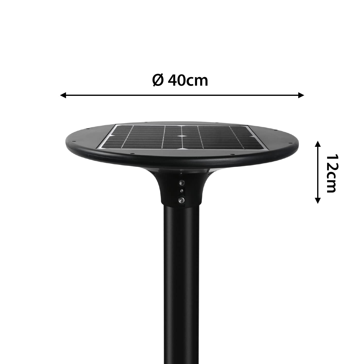 VELAMP - Lampione Solare Led Esterno 20W e 2300lm - Faro Led Esterno con Pannello Solare, Batteria Durata 32h, Automazione Notturna - Lampade Solari da Giardino e Spazi Esterni [Nuova Versione]