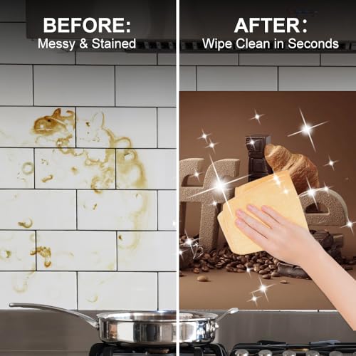 Image of Coffee Bar Croissant Backsplash Peel and Stick, 35.4x23.6 in