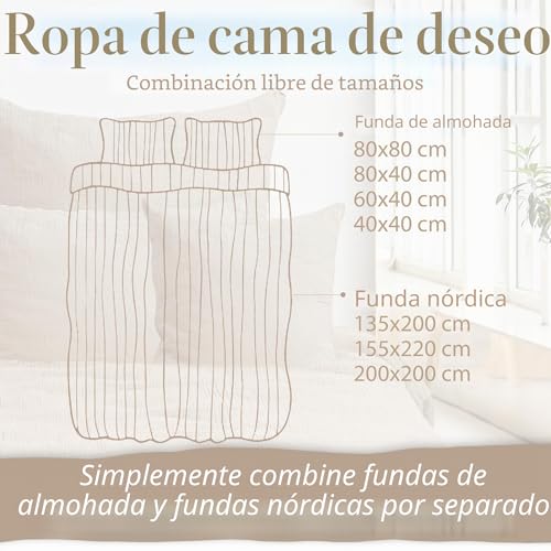 Ropa de cama de muselina 155x220 funda nórdica de algodón transpirable 5