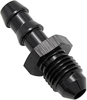 Vista 3 de Negro recto aluminio 4AN macho Flare a 1/4 "(6.3mm) Barb Push Hose Barb Fitting Adapter