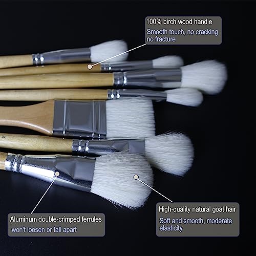 GACDR Blending Brushes for Acrylic Painting,7 Pieces Versatile Gilding