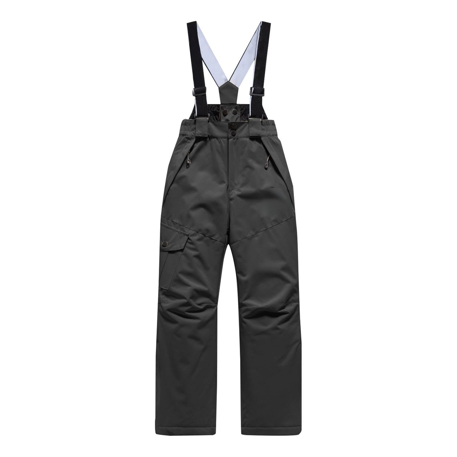 Generisch Pantalon de ski imperméable pour fille et garçon - Pantalon de ski coupe-vent - Salopette doublée - Chaud - Pantalon de neige - Pantalon d'extérieur pour enfants de 6 à 16 ans