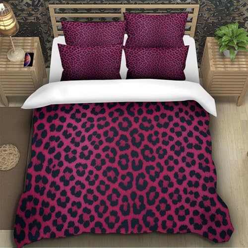 Housse de couette microfibre imprimé 3D léopard 135x200 hypoallergénique single - 5