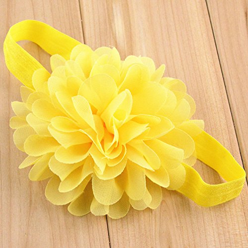 Lddcx Baby Girls Headbands Chiffon Flowers Hair Accessories For Infant Newborn And Toddlers.(Fd69) (Yellow) #TOP3
