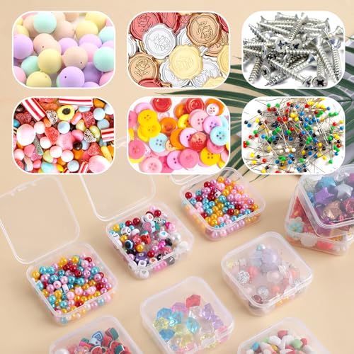 Image of simarro 30 Pcs Bead Organizer Box, Plastic Bead Storage Containers with Hinged Lids, Mini Storage Box for Jewelry Making Beading Nails Screws Small Parts