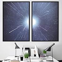 2 Piece Framed Canvas Wall Art Colorful Art Lights Canvas Prints Home Artwork Decoration for Living Room,Bedroom - 16