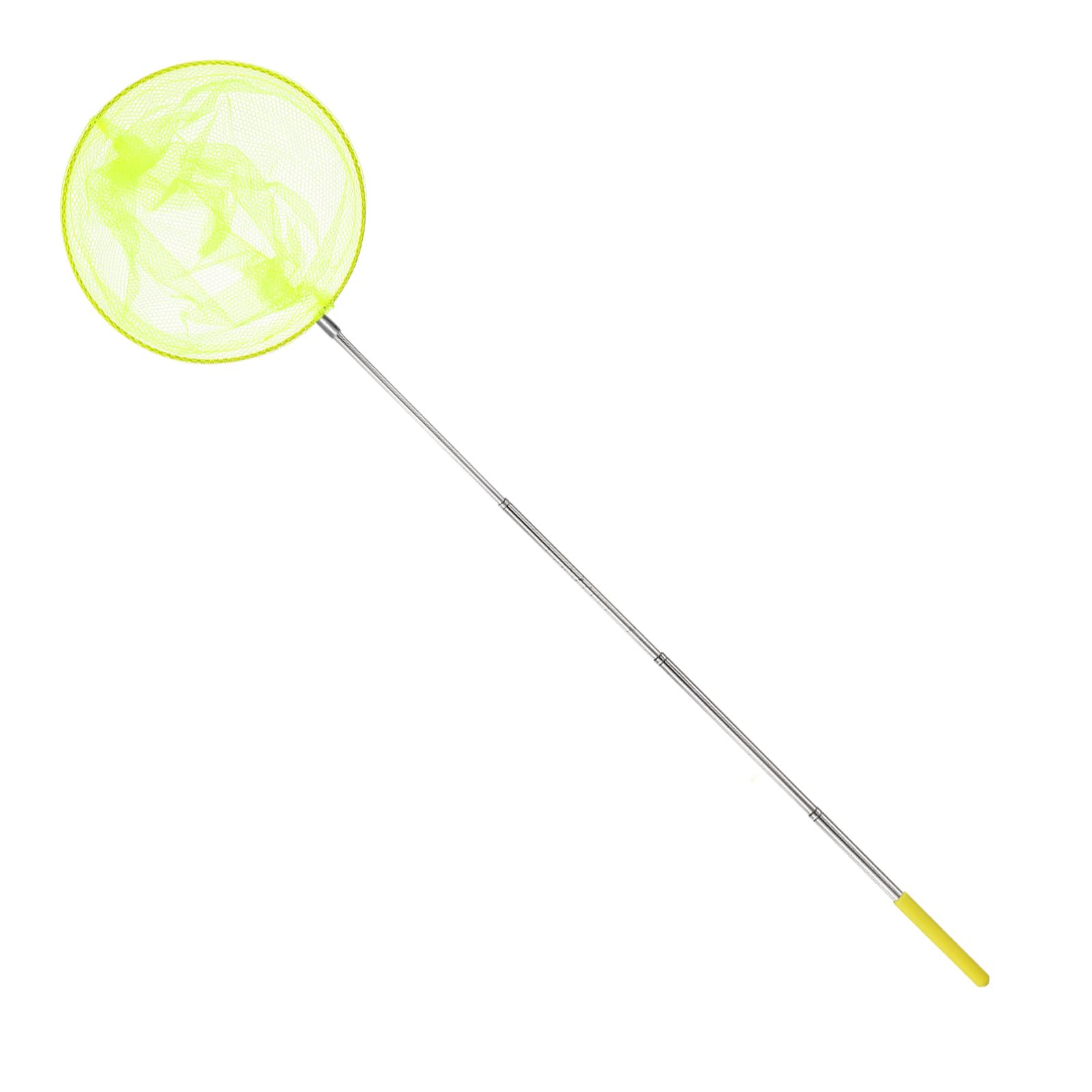 M METERXITY 1 filet de pêche télescopique pour adolescents, extensible de 48 cm, petits filets avec poignée réglable pour attraper les insectes/petits poissons/crevettes/aquarium/extérieur [jaune]