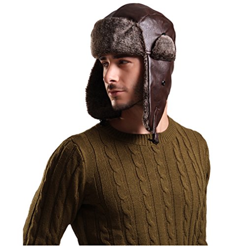 Image of Lukitty Trapper Warm Russian Trooper Hat Winter Skiing Cap Women Men Windproof