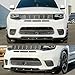 skkyoro Body Kits for Jeep Grand Cherokee SRT/Trackhawk 2017 2018 2019 2020 2021 V4 Style Front Bumper Lip Splitter + Side Skirt Extension Lip Panels Splitte (Matte Black)