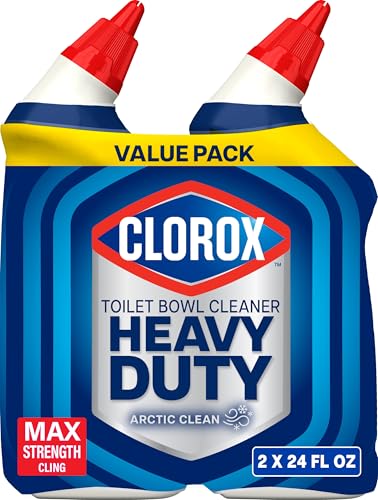 Clorox Toilet Bowl Cleaner Heavy Duty Stain and Ring Remover, Arctic Clean, 24 Fl Oz., Pack of 2