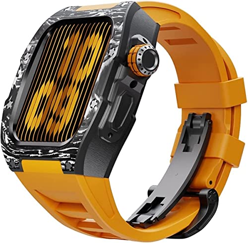 Bracelet fluororubbere anti-poussière pour boîtier Apple Watch carbone 44mm sans irritation