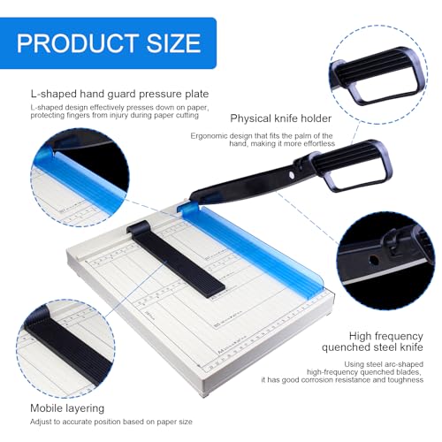 Paper Cutter, Paper Cutting Machine, 12 "A4 Cutting Length, 10 Sheet Capacity, with Safety Protection Device and Blade Lock, Suitable for Office, School or Commercial usePaper Cutt image 5
