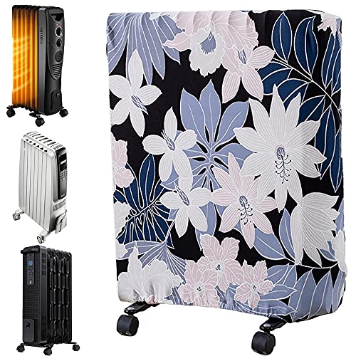 Yrzper Oil-Filled Radiator Heater dust Cover, Dust Cover for Household Heater,Electric Heater Cover,Small Dust Cover for Space Heater,Moisture and Dust-Proof Portable Heater Covers (Flowers1, Larger)