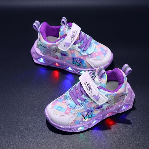 Glowing Girls' Sneakers | Cartoon Princess Shoes for School & Play | Flash Athletic Breathable Walking Shoes | Kid's Night Glowing Footwear2