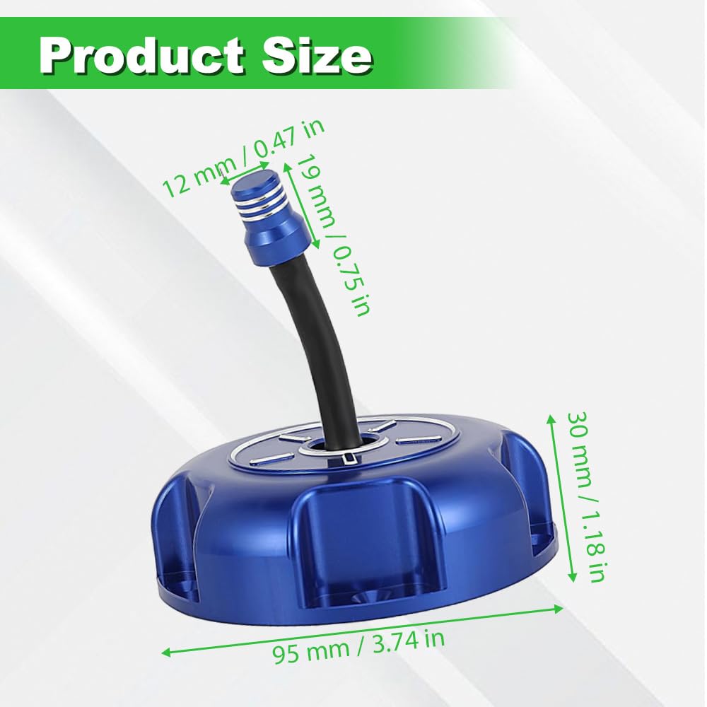 Tappo del serbatoio del gas per moto, tappo del serbatoio del carburante in alluminio con sfiato compatibile con Yamaha YFZ450 2004-2009/2012-2013, YFZ450R 2009-2025, YFZ450X 2009-2011 (blu)
