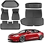 Motrobe 6PCS Tesla Model S Floor Mats All Weather Protection Floor Liners TPE Full Set Mats Durable Cargo Mats 2021 2022 2023 Model S Accessories