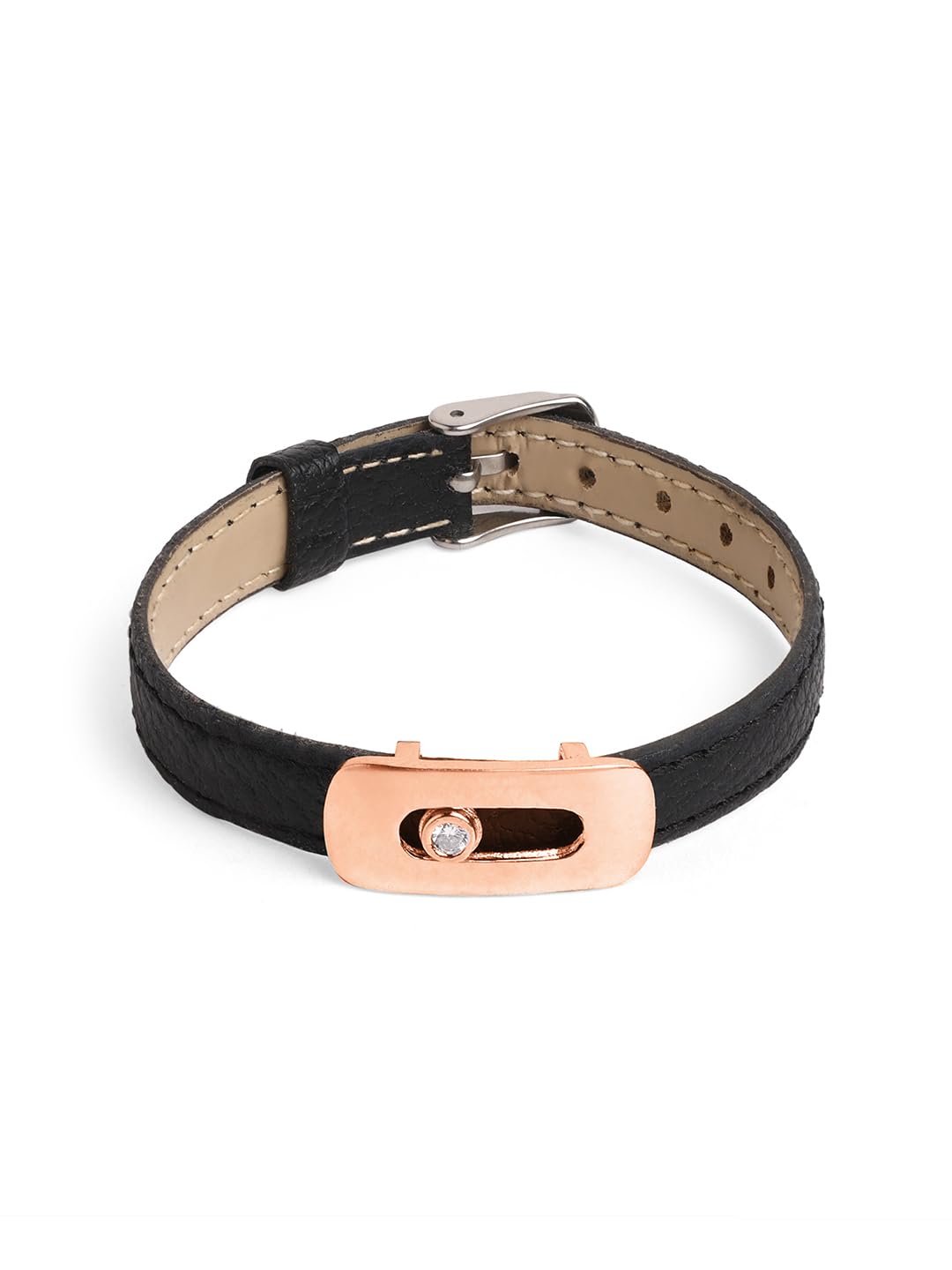 Men Brass Crystals Wraparound Bracelet