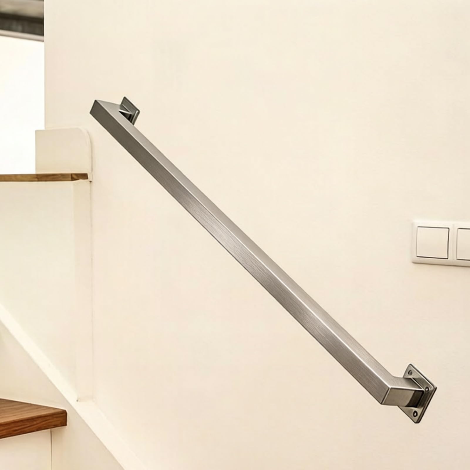 1 2 3 4 5 6 Meters Non Slip Stair Railing Bannister Rail Indoor Outdoor Durable and Sturdy DIY 304 Stainless Steel Handrail for Stairs - Complete Kit(11ft/330cm)
