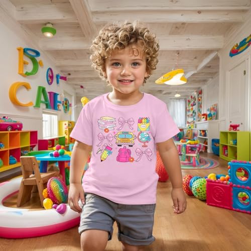 Image of Kindergarten Shirt for Girls Boys First Day of Preschool Shirts Back to School Outfits Little Kid School Tee Top