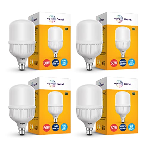 Image of wipro Garnet 50w LED High Wattage Bulb pack of 4 (coolwhite)
