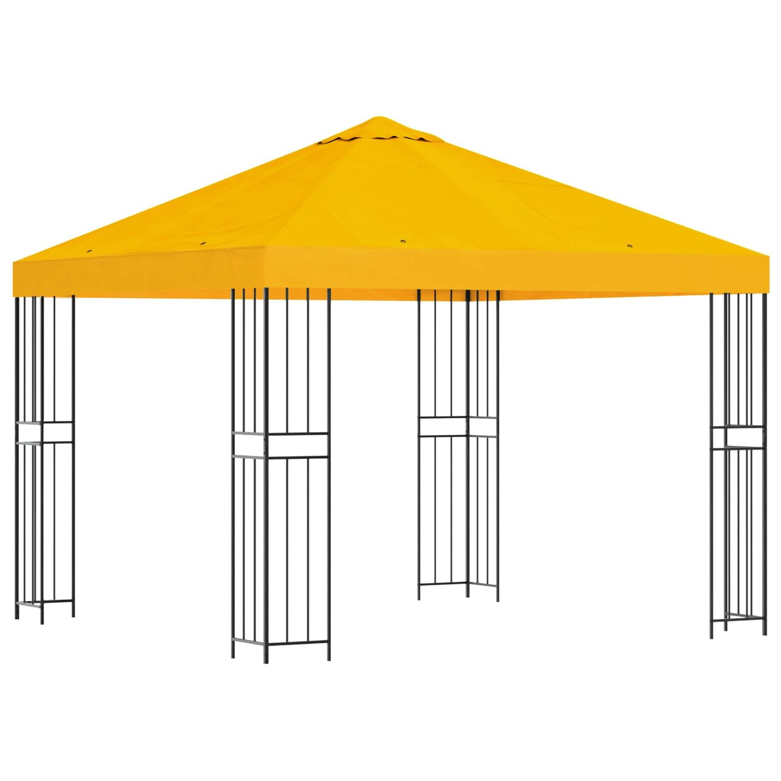 Pavillon 3 x 3 m Jaune Polyester et Acier 190 GSM,Auvents & abris,900332