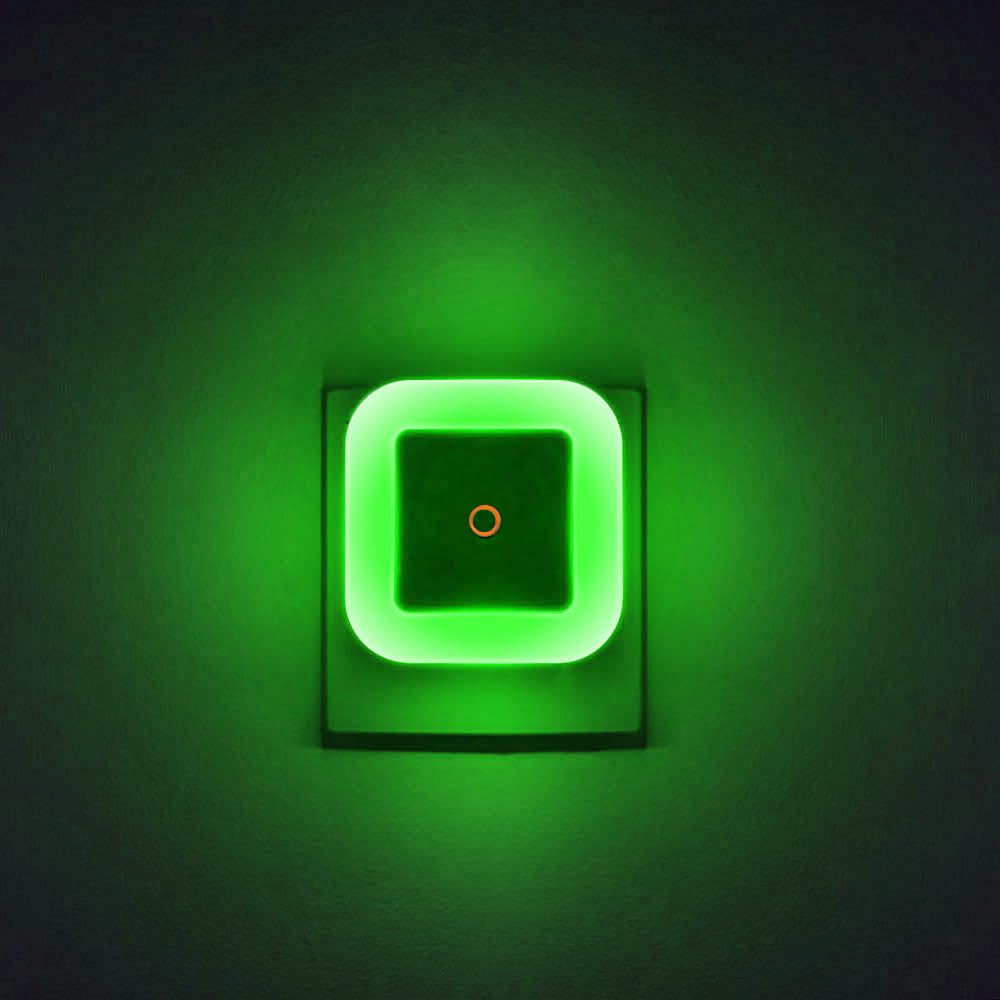 [Pack of 2] Bright Green Night Lights, Plug Into LED Wall Lights with Light Sensor