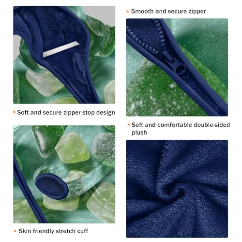 Green Jelly Candies Girls Fleece Jacket Girls Fall Jacket Girls Zip Up Hoodie Girls Sherpa Jacket 2-10T3