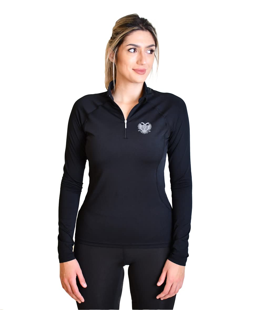 Rhinegold Half Zip Base Layer - Small - Black
