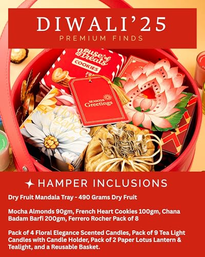 Image of Hyperfoods Diwali Gifts for Family and Friends Gift Hamper Diwali Gifts for Employees Corporate Gifts for Employees Gift Hamper Box DryFruit Combo Pack Chocolate Gifts Corporate Gift DryFruit Pack