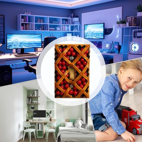 Cubierta para placa de luz con diseño de cereza para decoración de pared en interruptores de hogar 5