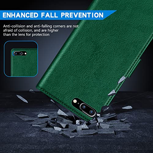 ZZXX for iPhone 7/8 Plus Wallet Case Magnetic Closure 5.5 inch,Green - image 7