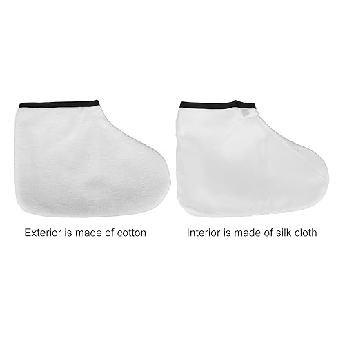 Miniatura 3 de 2 botines de spa de cera de parafina, botines de tratamiento de cera de parafina blanca para tratamiento de cera caliente, material de tela de rizo