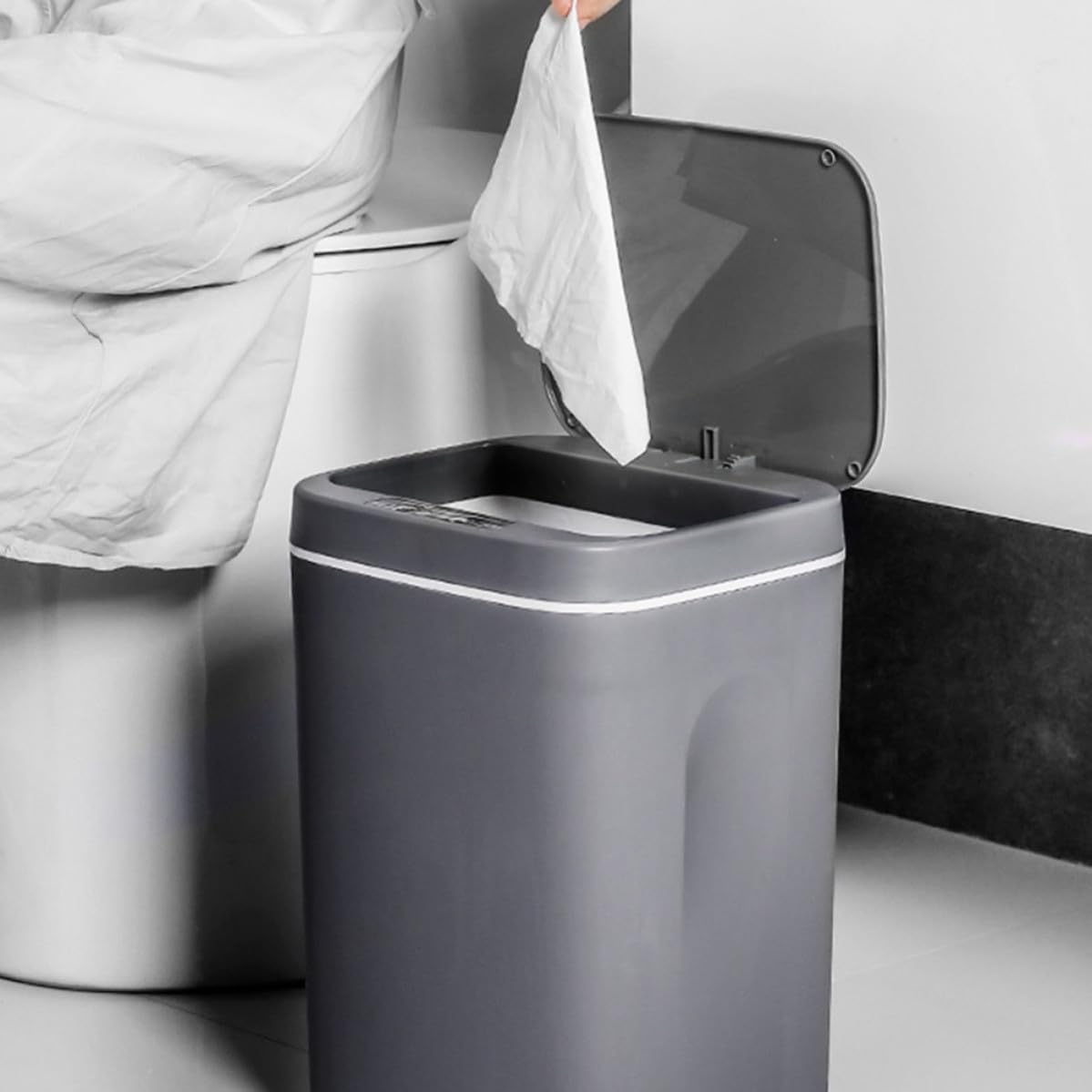 Cubo de Basura Inteligente de Inducción Gran Capacidad, para Hogar