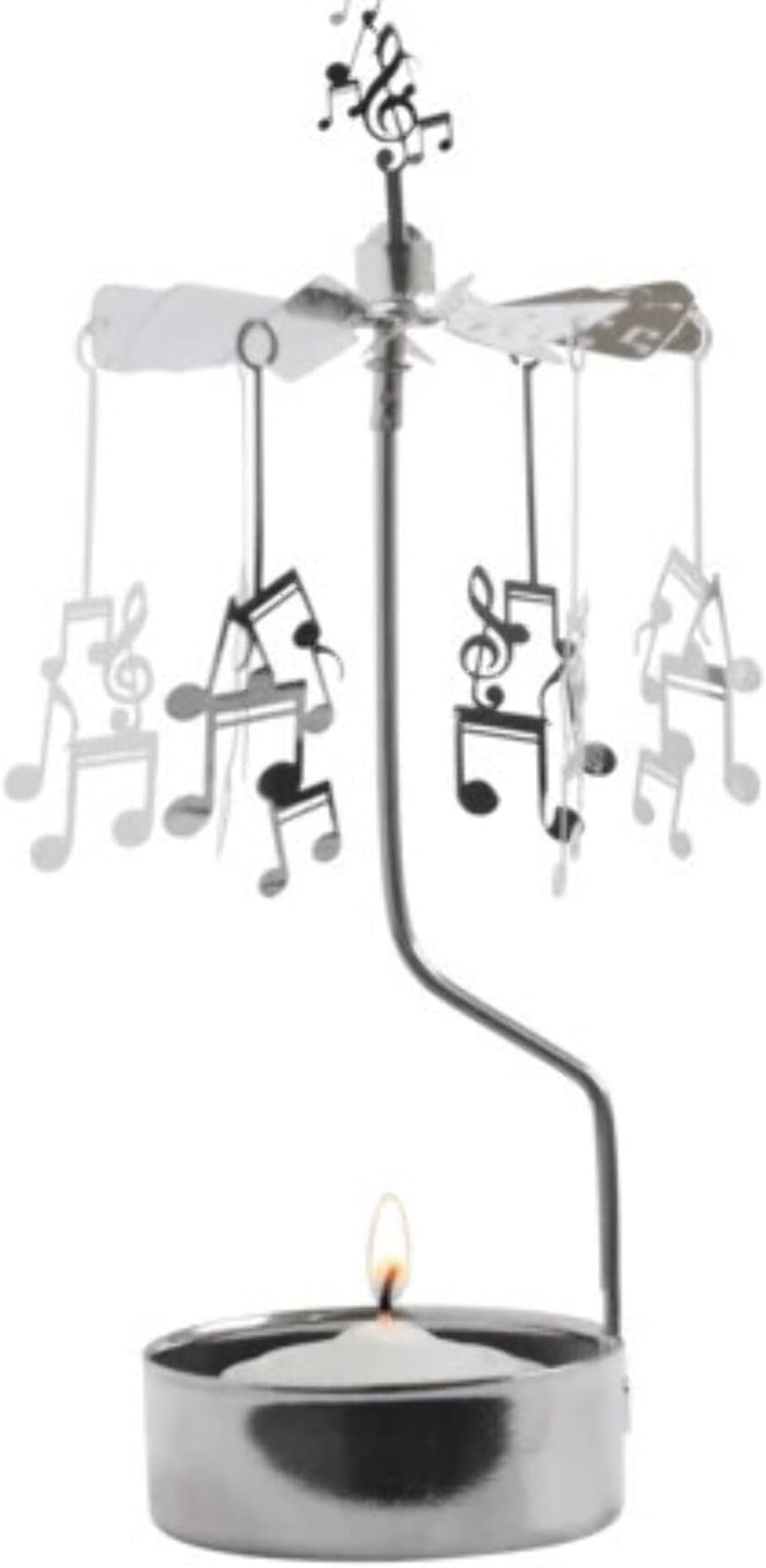 Pluto Produkter Silver Music Notes Rotary Candle Holder