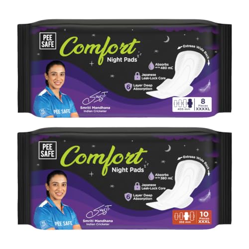 Image of Pee Safe Comfort All Night Pads 3XL + 4XL Assorted Pack (8N+10N= 18 Pads)