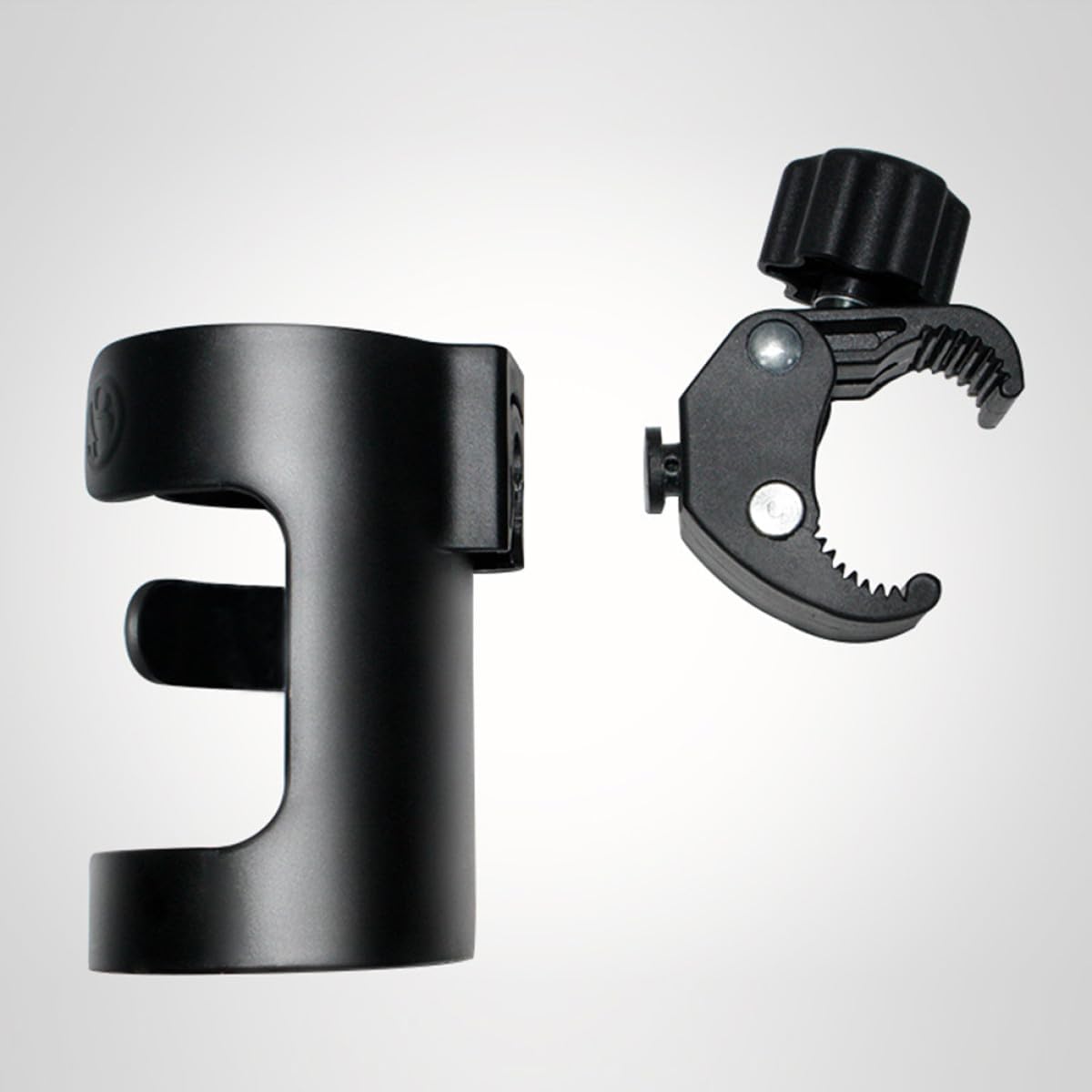 Stroller Bottle Holder Cup Rack with Adjustable Clip, Black Cart Water Bottle Rack for Strollers and Pushchairs, Universal Parent Cup Holder Accessory