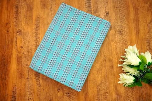 Image of Khadi Cotton 400 TC Checkered Bed Sheet for Single Bed Cover Single bedsheet 100% Soft Cotton flatsheet, Multi Color