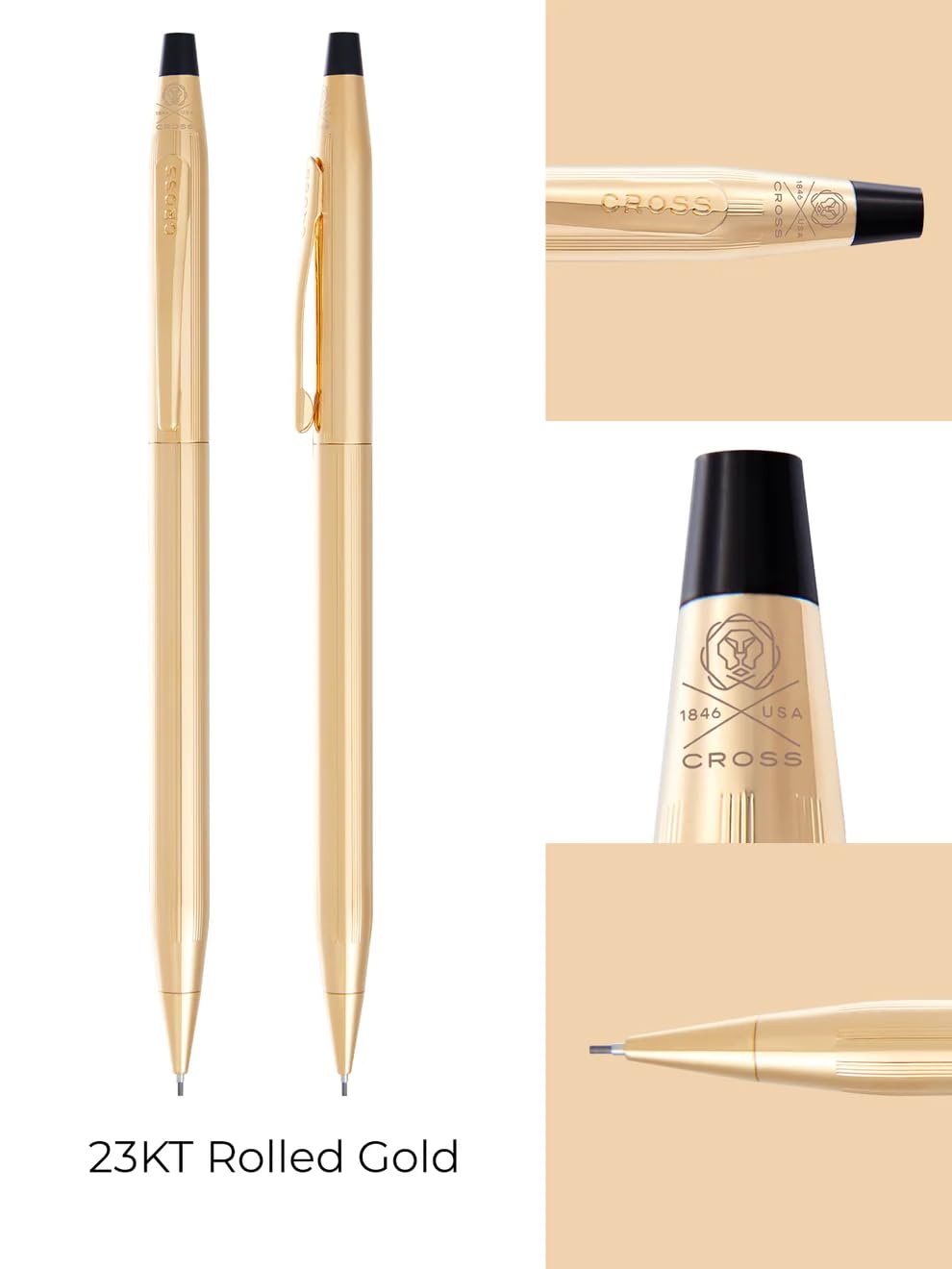 Cross Classic Century Refillable Pencil Presented in a Luxury Gift Box - Medium Point, Black Ink, Gold - Image 3