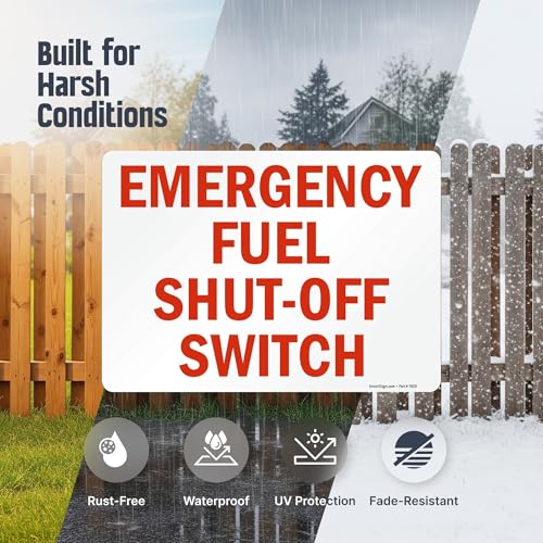 Panneau interrupteur d'arrêt d'urgence SmartSign en aluminium durable 25x35