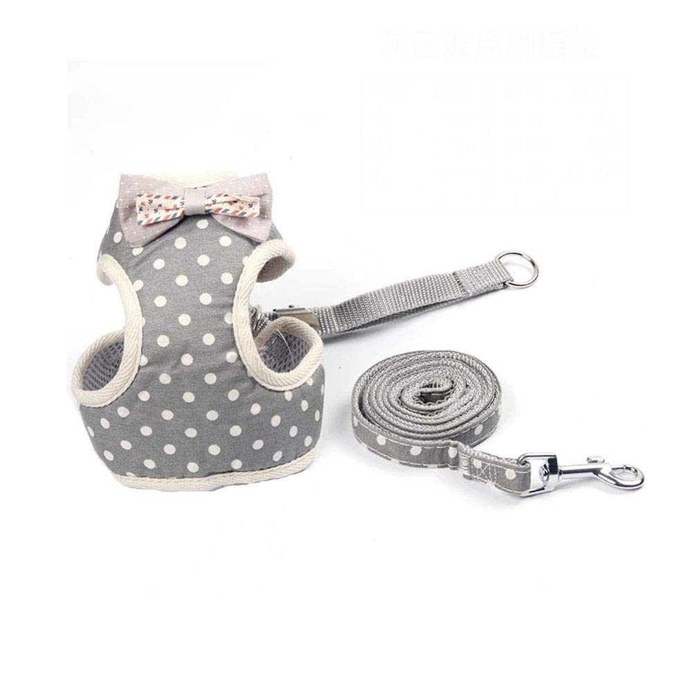 Puppy Harness and Leash Set for Walking Escape Proof Adjustable Soft Padded Mesh Front Vest Harness with Leash and Cute Bows Easy to Put On & Take Off Step in Dog Harness for Small Dogs and Cats